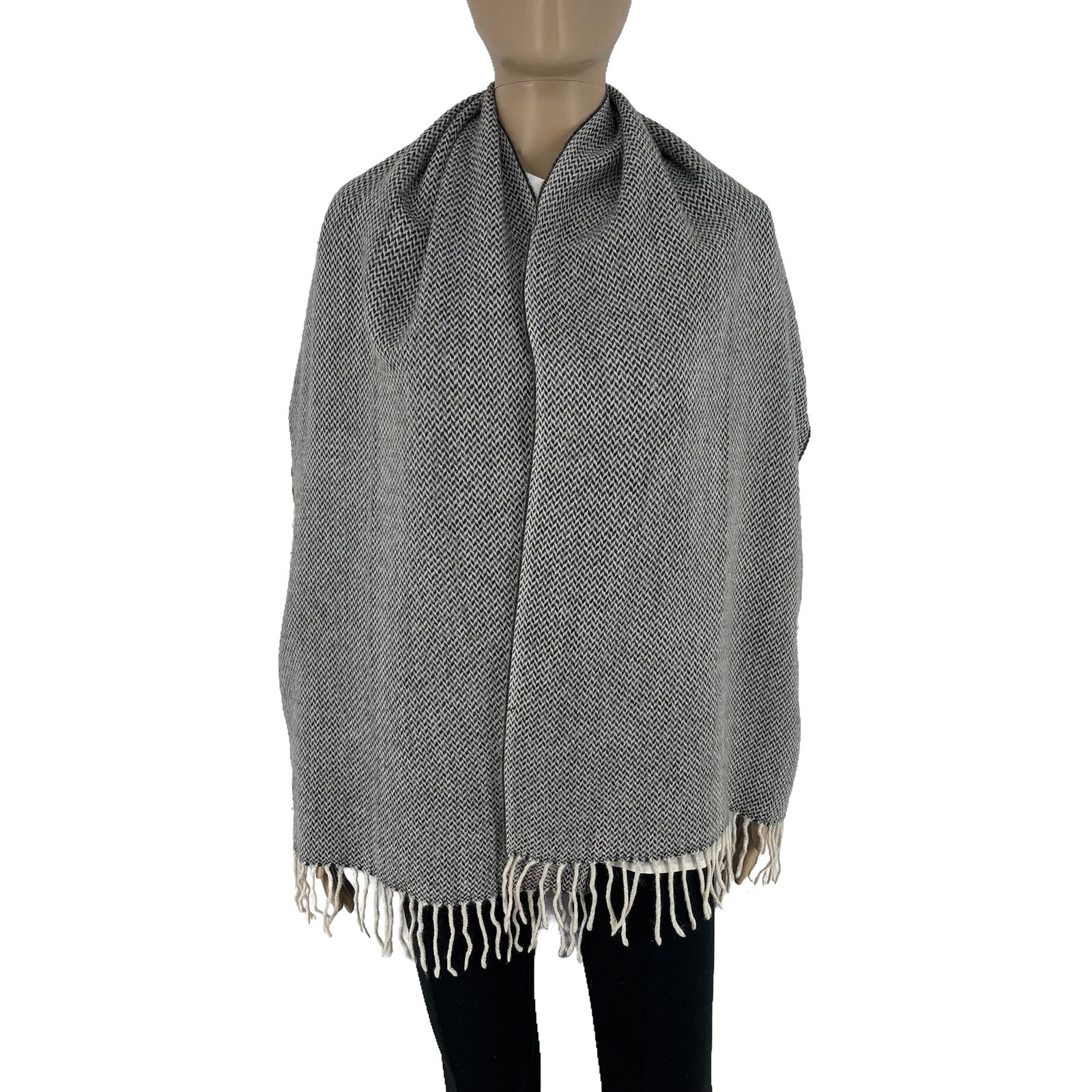 Giorgio Armani Grey Wool Blend Scarf (1 of 9)