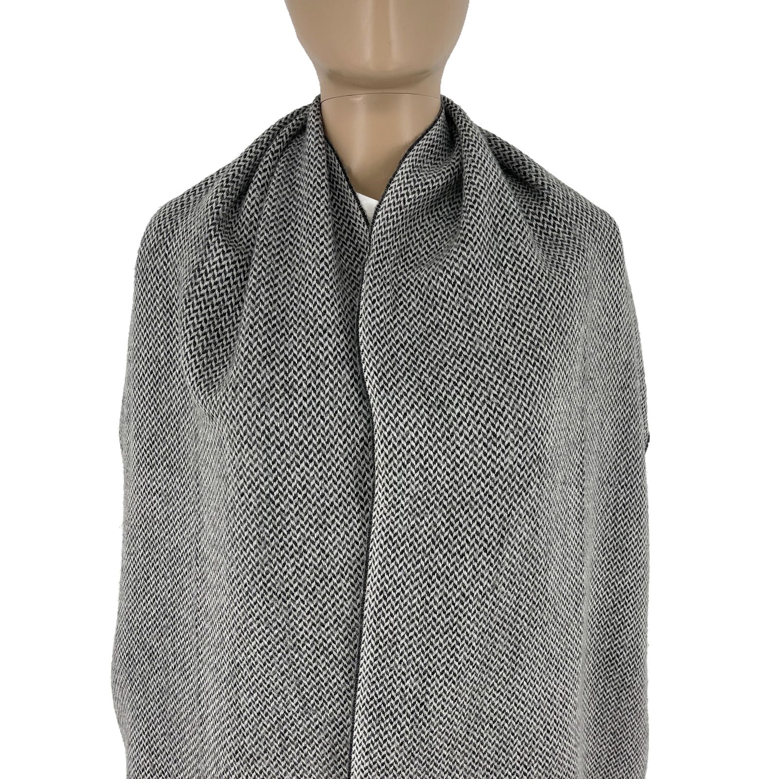 Giorgio Armani Grey Wool Blend Scarf - 2