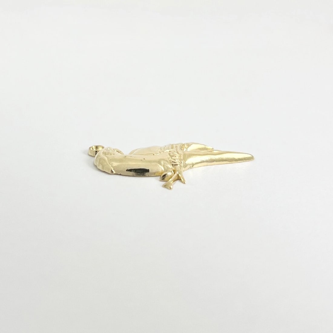 Vintage Parrot Bird Necklace Pendant Bracelet Charm 14K Yellow Gold, 1.59 Grams - 5