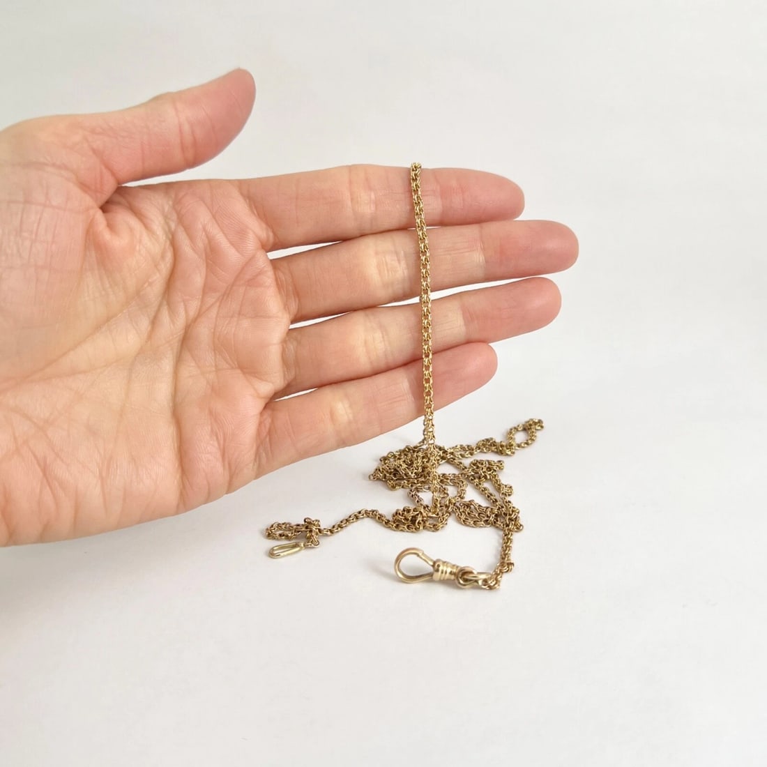 Antique Victorian Long Guard Chain Necklace 15K 13K Yellow Gold, 12.80 Grams - 5