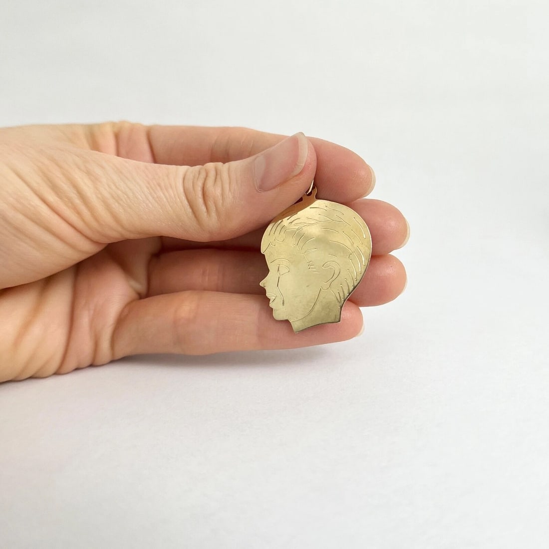 Vintage 1950's Leonard Boy Necklace Pendant Charm 14K Yellow Gold, 3.18 Grams - 4