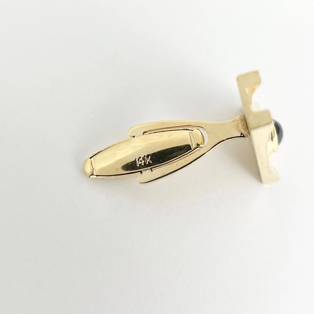 Vintage 1960's Tiger's Eye Asymmetrical Cufflinks 14K Yellow Gold, 14.48 Gr - 9