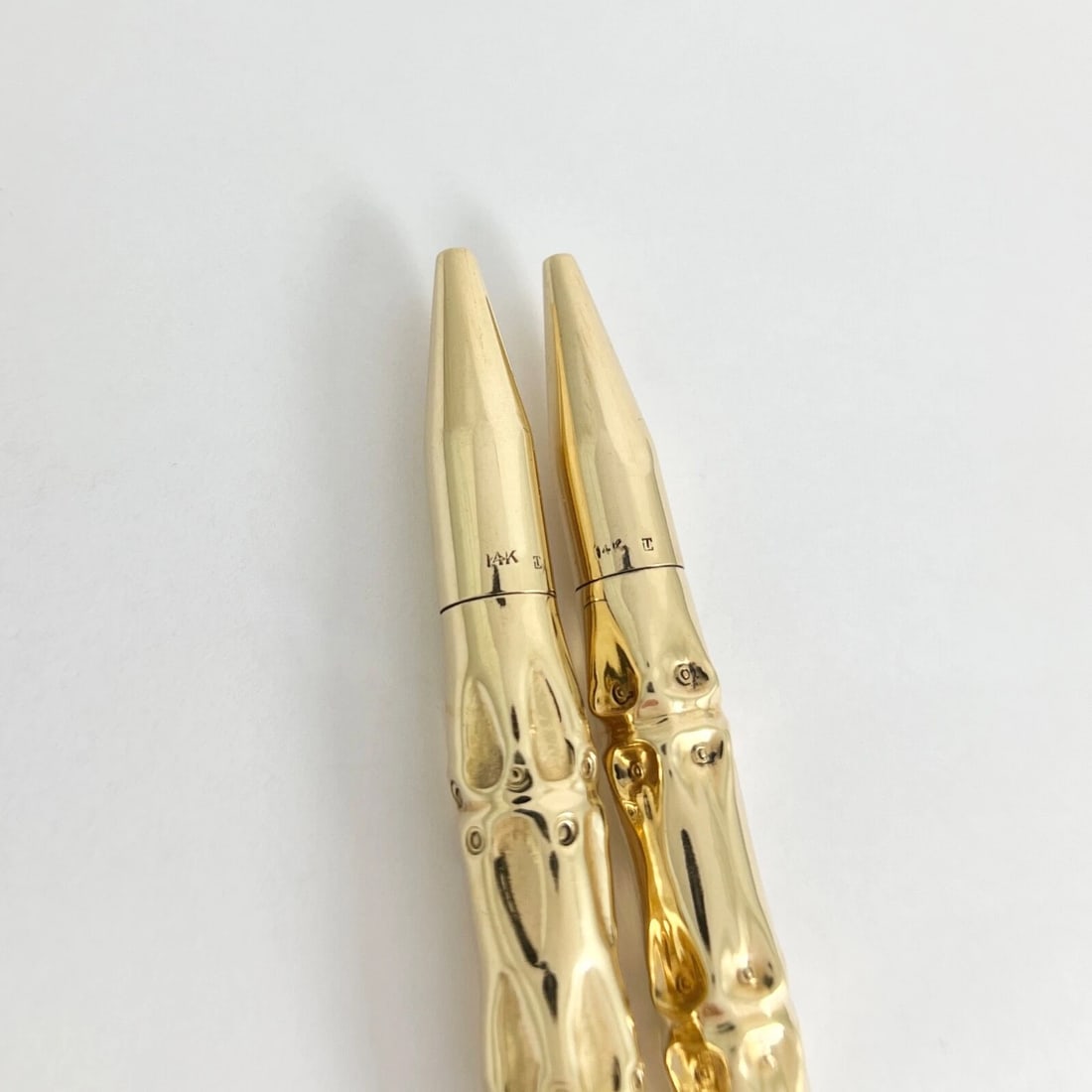 Vintage 1940's Louis Tamis Bamboo Pen and Pencil Set 14K Yellow Gold, 52.11 Gram - 4