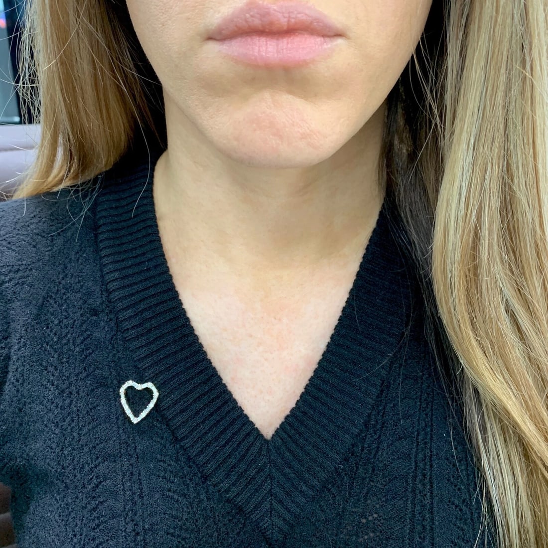 Vintage 1960's Diamond Heart Brooch Pin Tie Tack 14K Yellow Gold, 2.52 Grams - 3