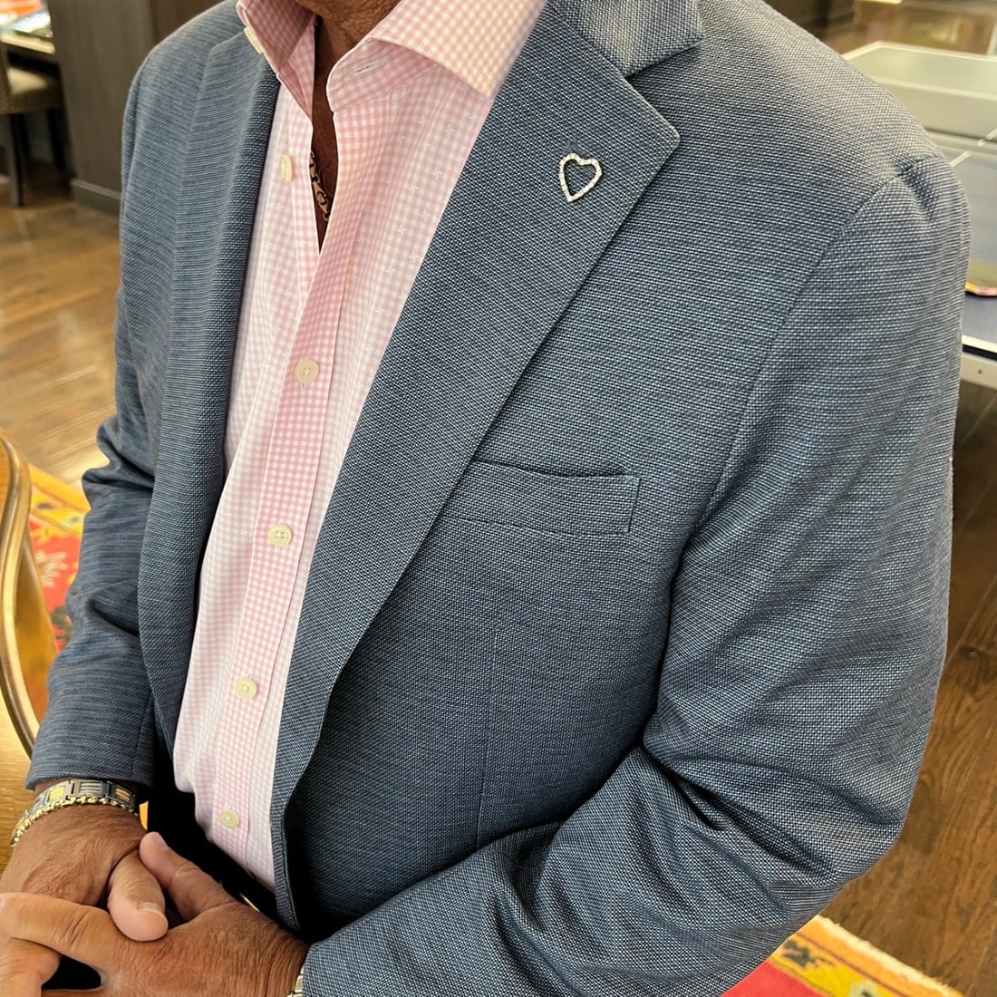 Vintage 1960's Diamond Heart Brooch Pin Tie Tack 14K Yellow Gold, 2.52 Grams - 5