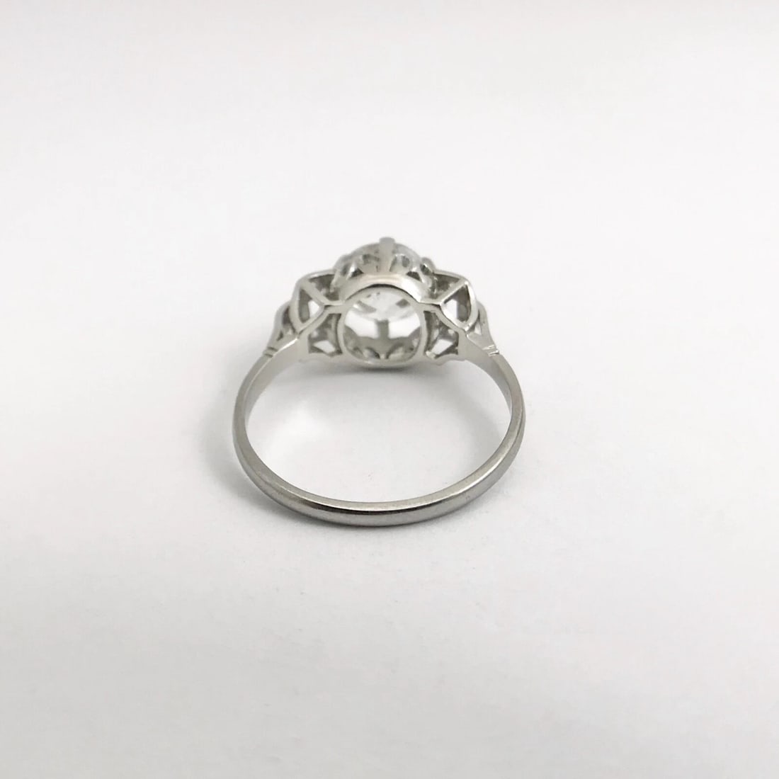 Antique Vintage Art Deco Round Diamond Platinum Engagement Ring 1.60 CTW - 9
