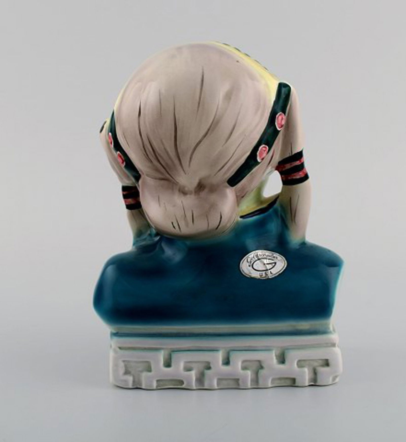 Goldscheider, USA. Two rare figures in hand-painted porcelain. Asian couple. Mid-20th century - 4