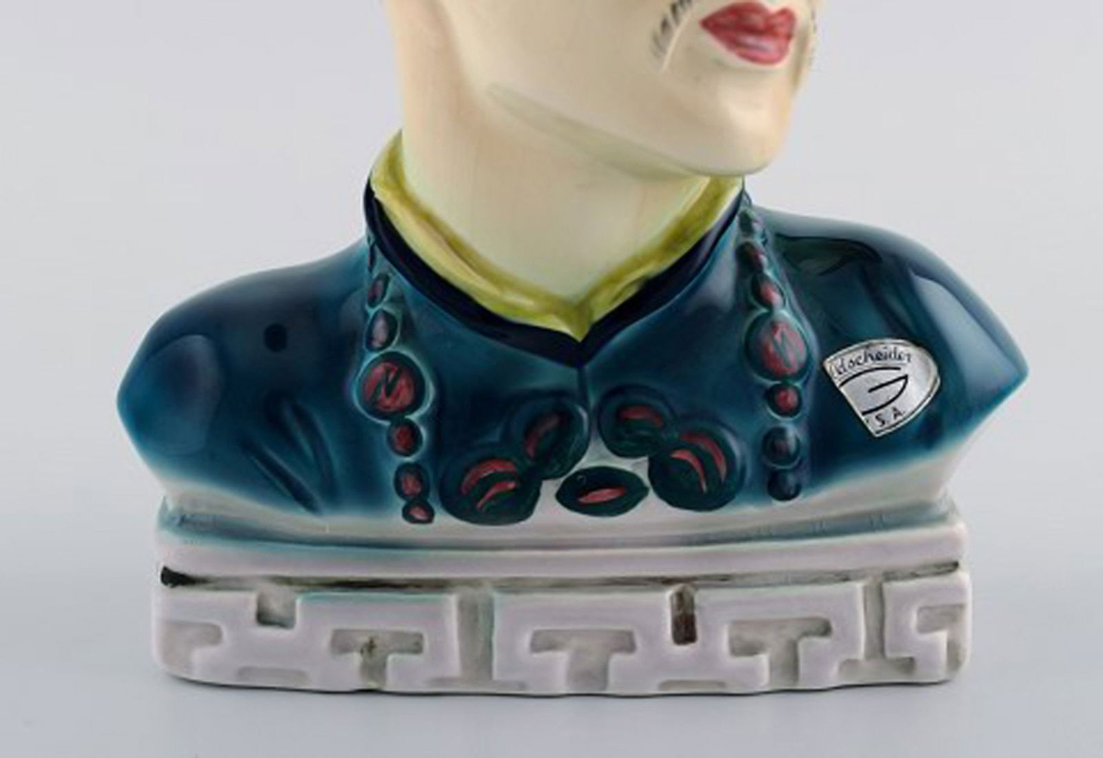 Goldscheider, USA. Two rare figures in hand-painted porcelain. Asian couple. Mid-20th century - 7