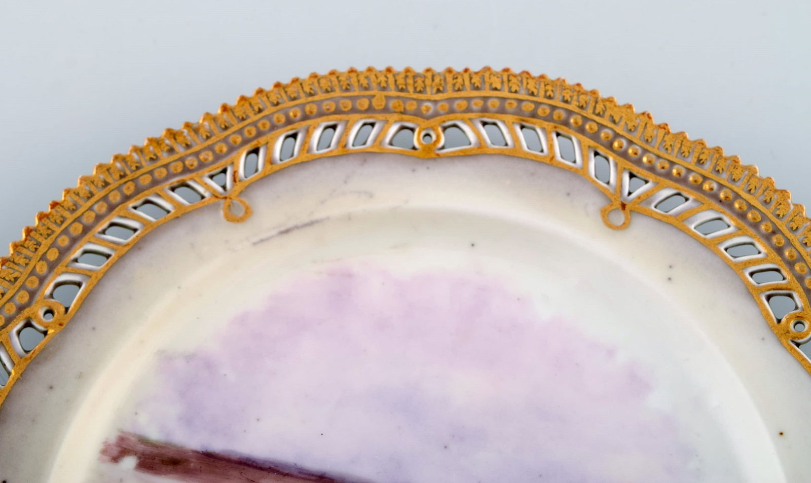 Early and rare Royal Copenhagen Fauna Danica plate in hand-painted porcelain with hunting motif and - 3