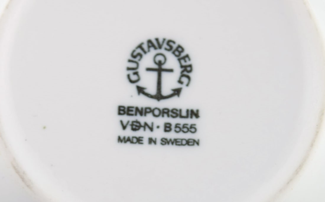 Wilhelm Kåge for Gustavsberg. Six flower pot covers in porcelain. Swedish design, 1960s. - 8