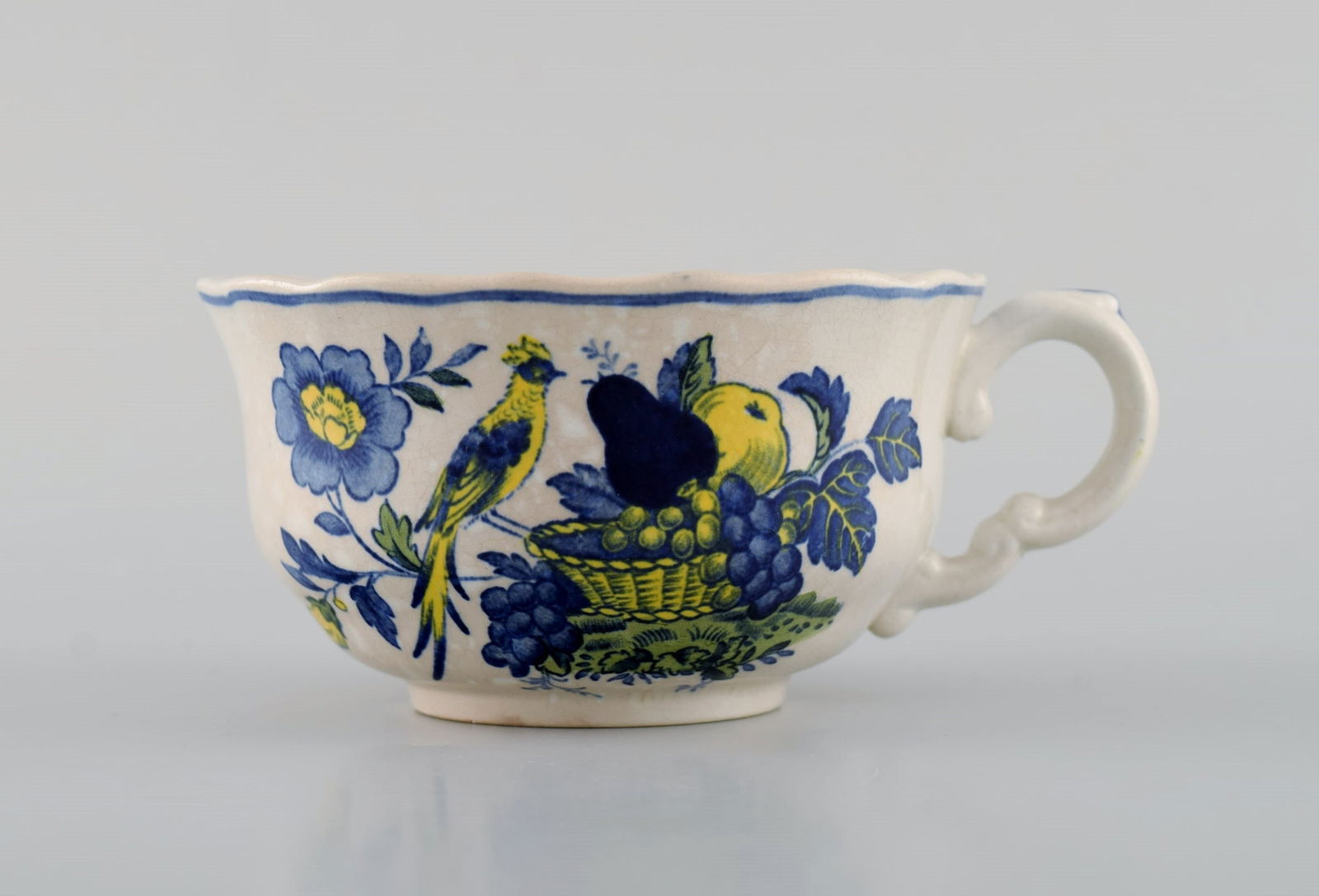 Spode, England. Blue Bird service in hand-painted porcelain. Two teacups with saucers, two plates - 5