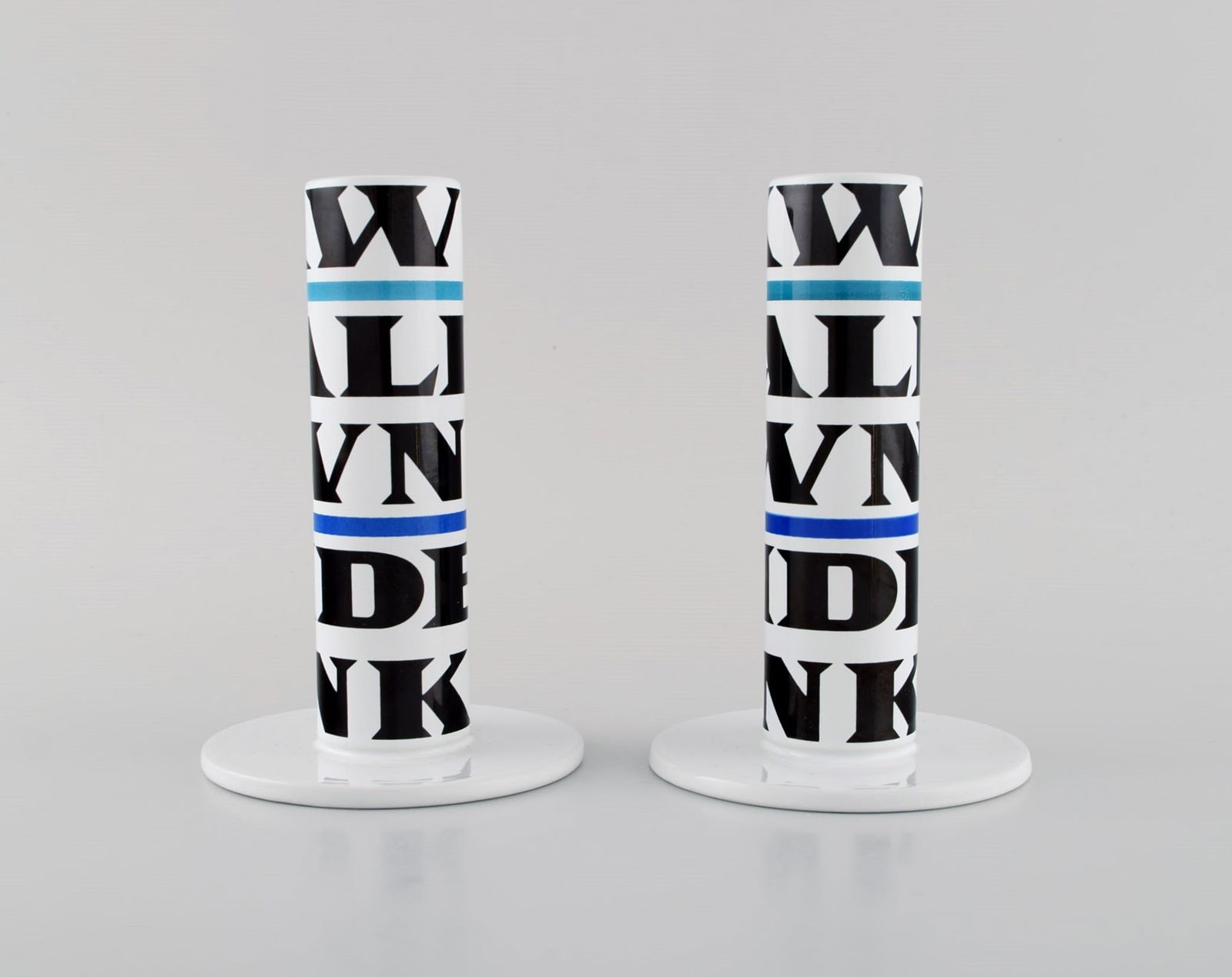 Anne Marie Trolle for Royal Copenhagen. A pair of rare Collage vases in faience. Late 20th century. (1 of 6)