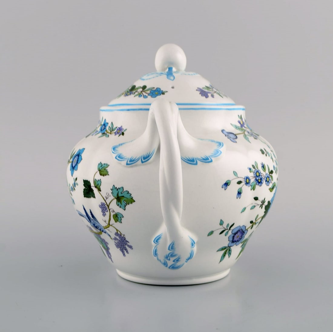 Spode, England. Mulberry tea service for five people in hand-painted porcelain with floral and bird - 4