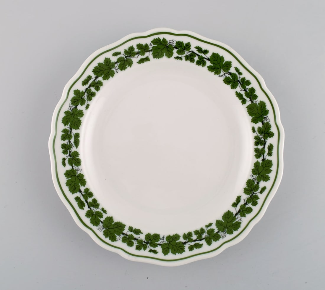 Meissen Green Ivy Vine Leaf egoist coffee service in hand-painted porcelain. 1940s. - 2