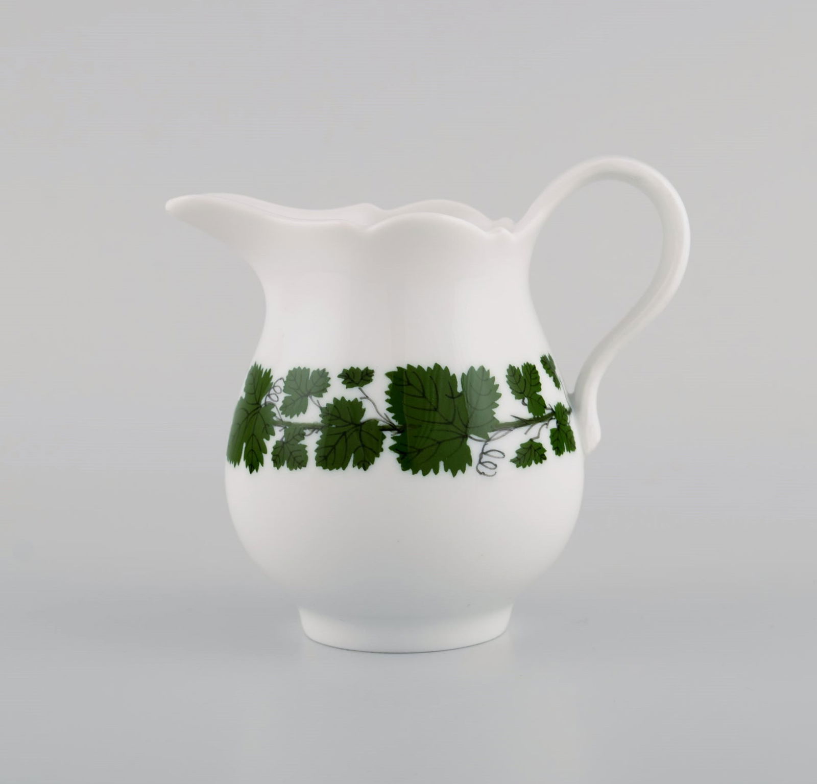 Meissen Green Ivy Vine Leaf egoist coffee service in hand-painted porcelain. 1940s. - 6
