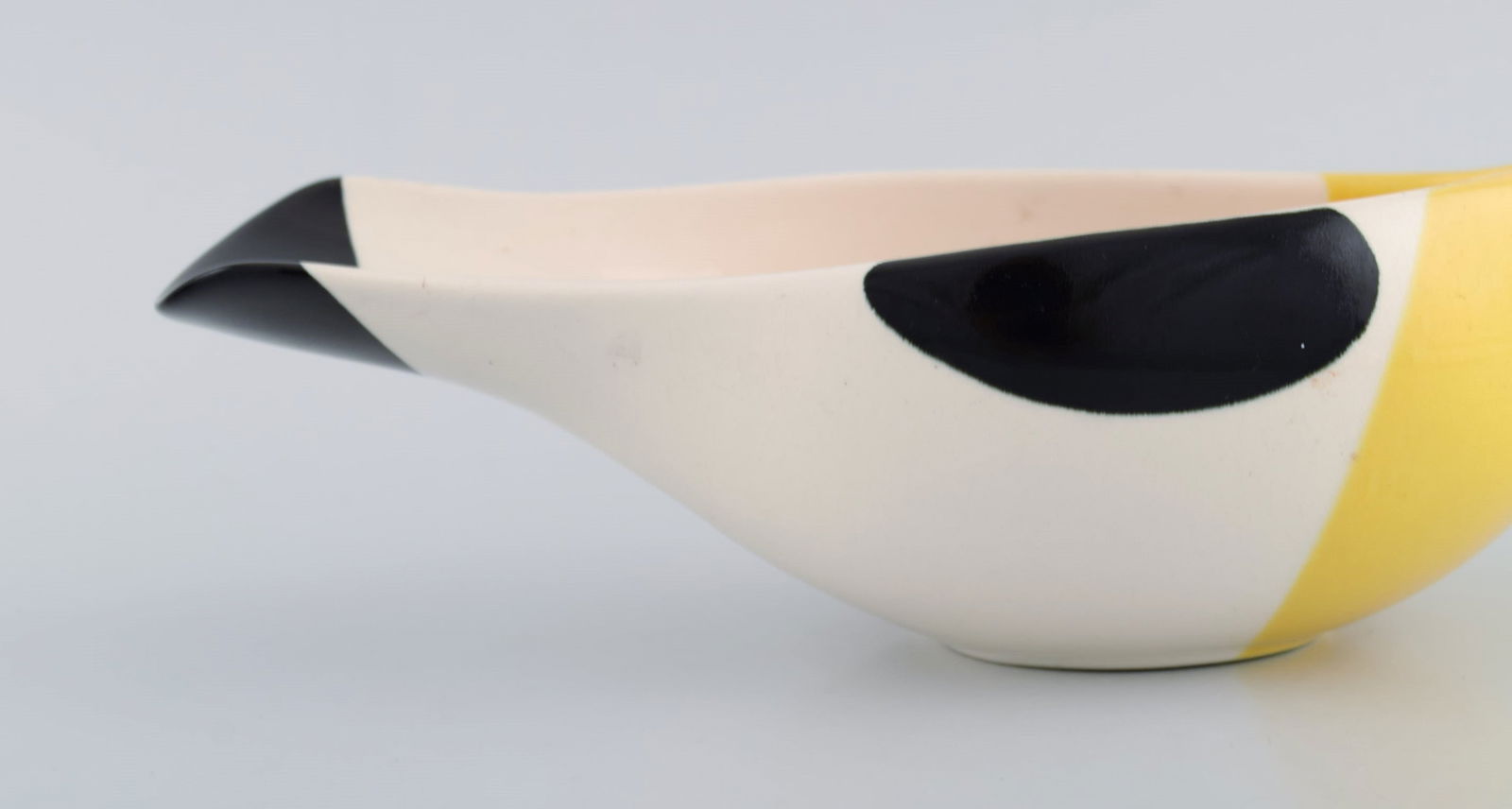Nils Thorsson for Aluminia. Large Columbine bowl in hand-painted glazed faience. White, black and - 3