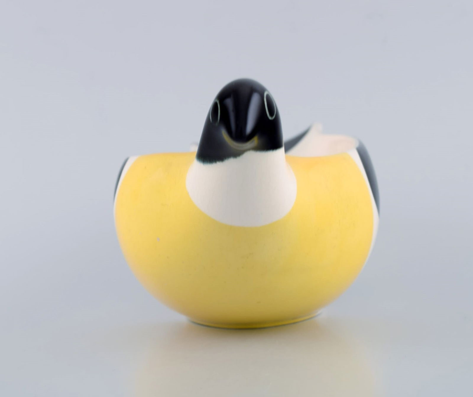 Nils Thorsson for Aluminia. Large Columbine bowl in hand-painted glazed faience. White, black and - 6