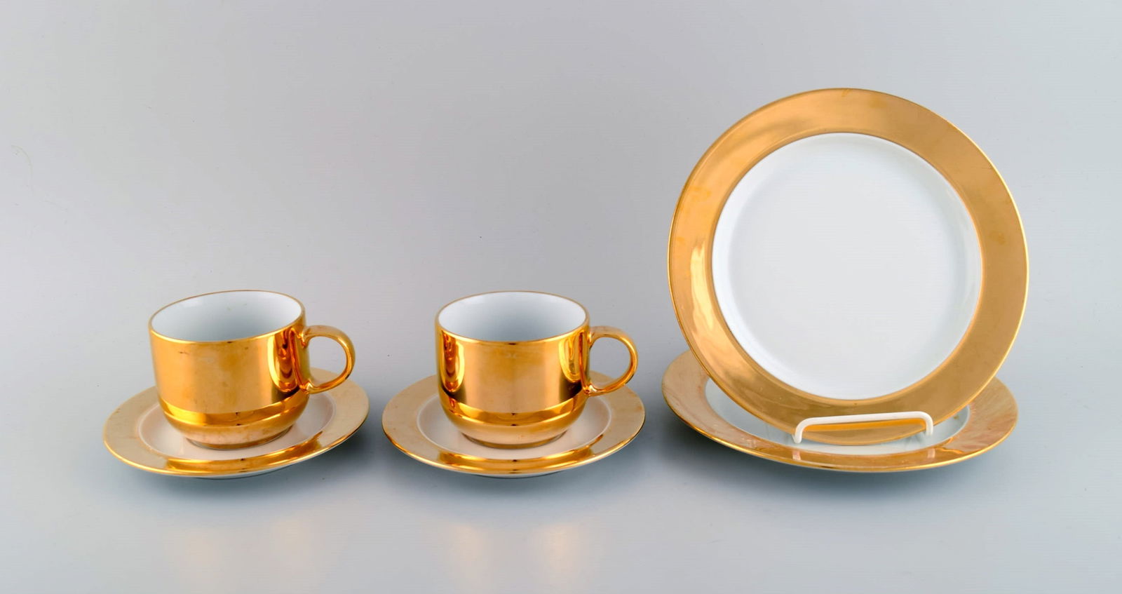 Langenthal, Switzerland. Coffee service for two people in porcelain with hand-painted gold (1 of 6)