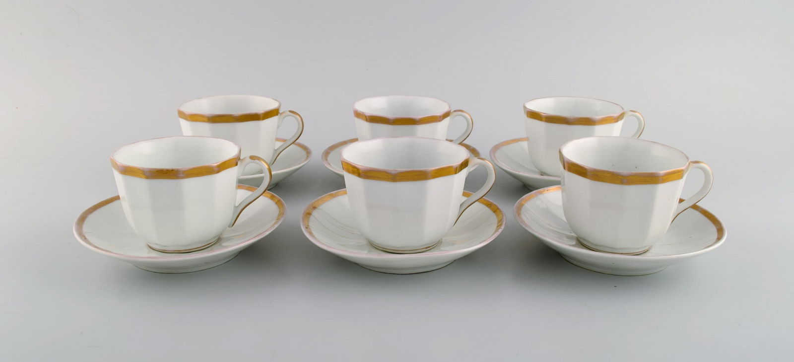 Six antique Bing & Grøndahl coffee cups with saucers. 1870s. (1 of 5)