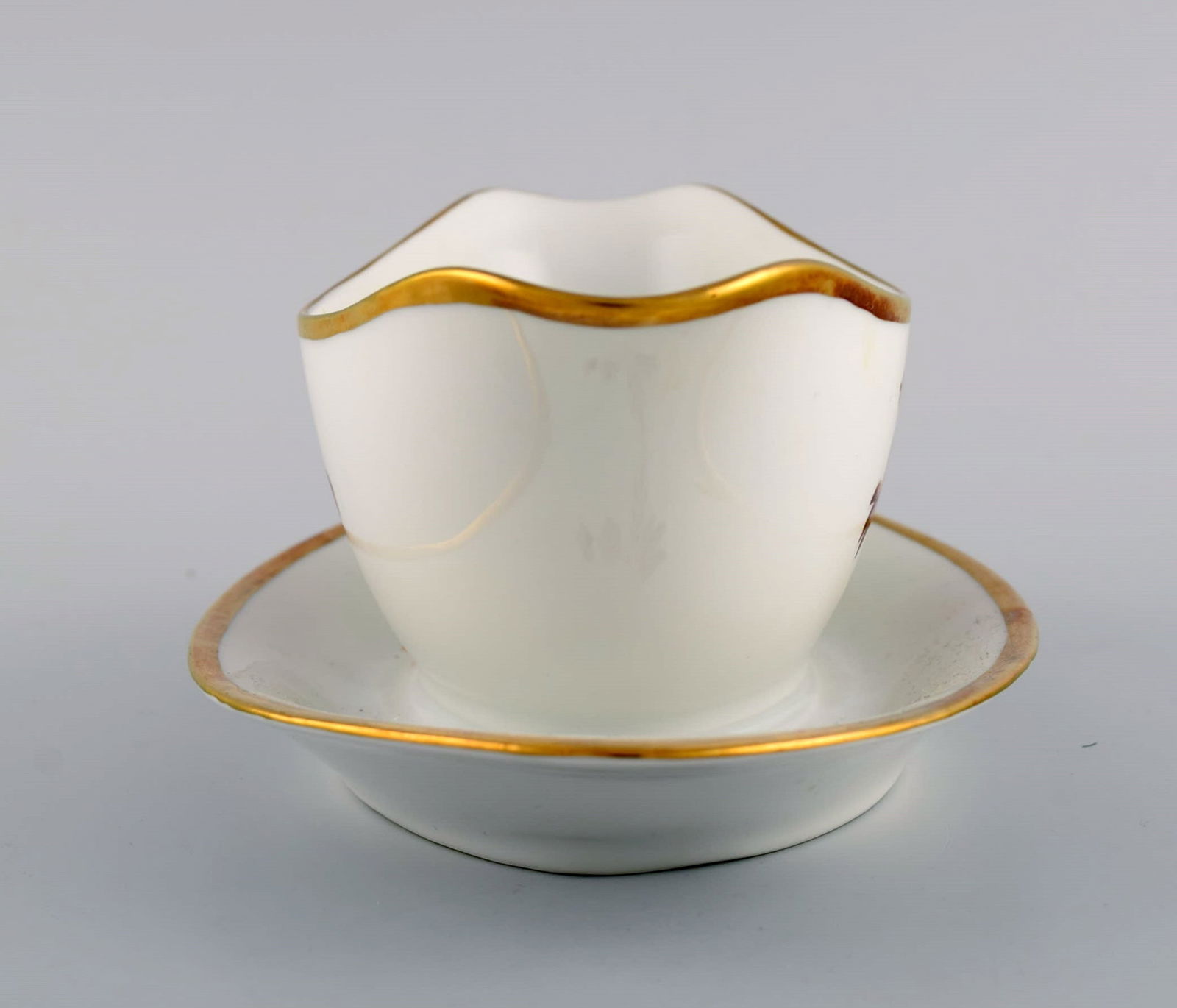 Two Royal Copenhagen Brown Rose sauce boats. 1960s. - 5