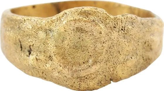 EUROPEAN BETROTHAL RING 9th-12th CENT JEWELRY, SIZE 5 1/4: During the Renaissance, the act of committing to marriage took place as a formal ceremony with vows, considered sacred and unbreakable, exchanged. A ring was given by the man to the woman to bind the