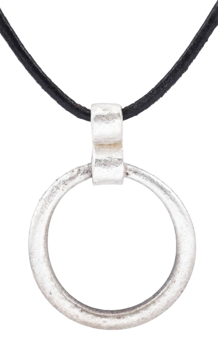 CELTIC PROSPERITY RING NECKLACE C.400-100 BC: Before the Roman invasion of the British Isles, rings of bronze, silver, and gold were used as a means of exchange, particularly in Ireland. Most exchanges of goods and property were conducted by