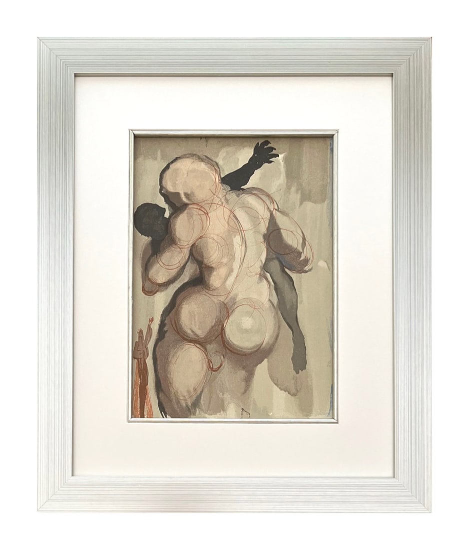 Salvador Dali Woodcut Purgatory 6 Death violence framed: Title: Salvador Dali Woodcut Purgatory 6 Death violence framed Artist: Salvador Dali Description: Artist: Salvador Dali Country: Spain Title: Death violence - Purgatory 6 Provenance: Suite Divine Come