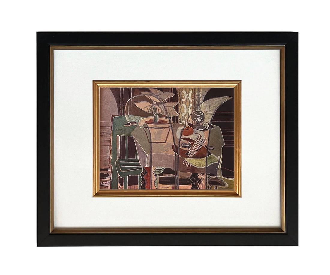 Braque 1946 Interieur 8 framed: Title: Braque 1946 Interieur 8 framed Artist: Georges Braque Description: Title: Interieur 8 Artist: Georges Braque Country: France Medium: HelioGravure Marks: Not signed, not numbered Paper size: 8
