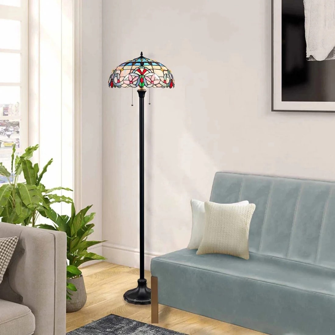 67.3" Stained Glass Floor Lamp - 7