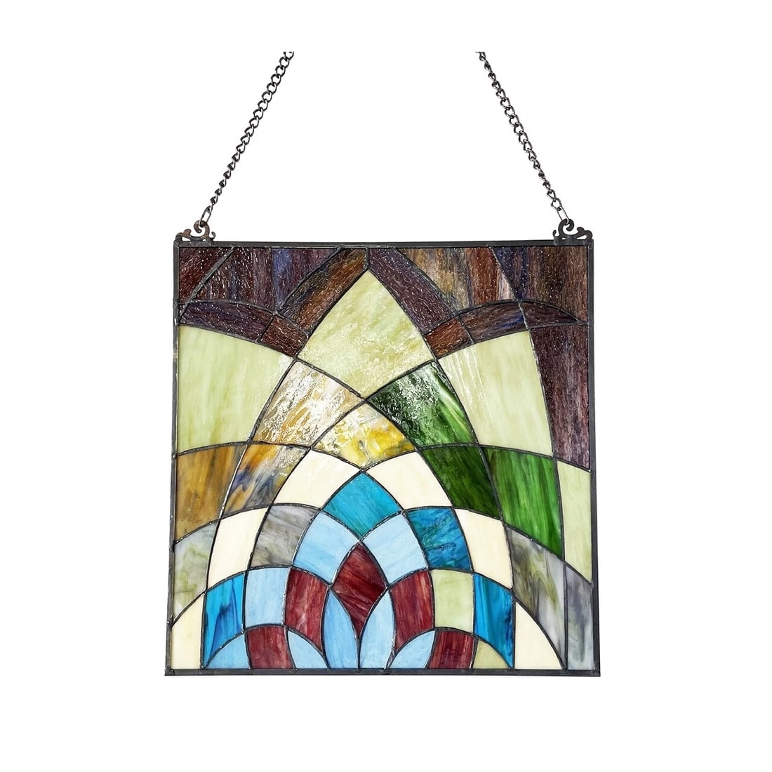 16" Stained Glass Hanging Window Pane Panel Suncatcher - 4