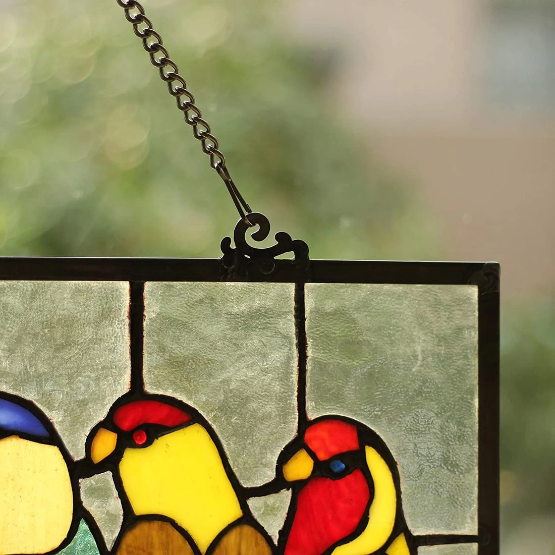 25.5" Stained Glass Window Hanging Panel Suncatcher - 4