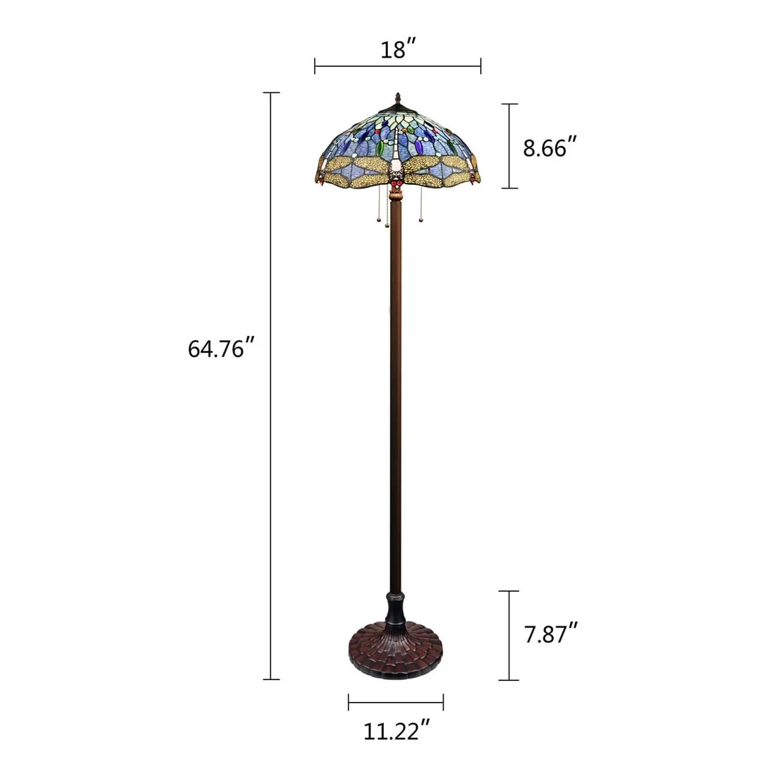 64.76" Stained Glass Floor Lamp - 8