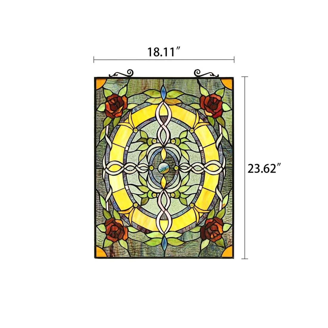 24.8" Stained Glass Window Hanging Panel Suncatcher - 9