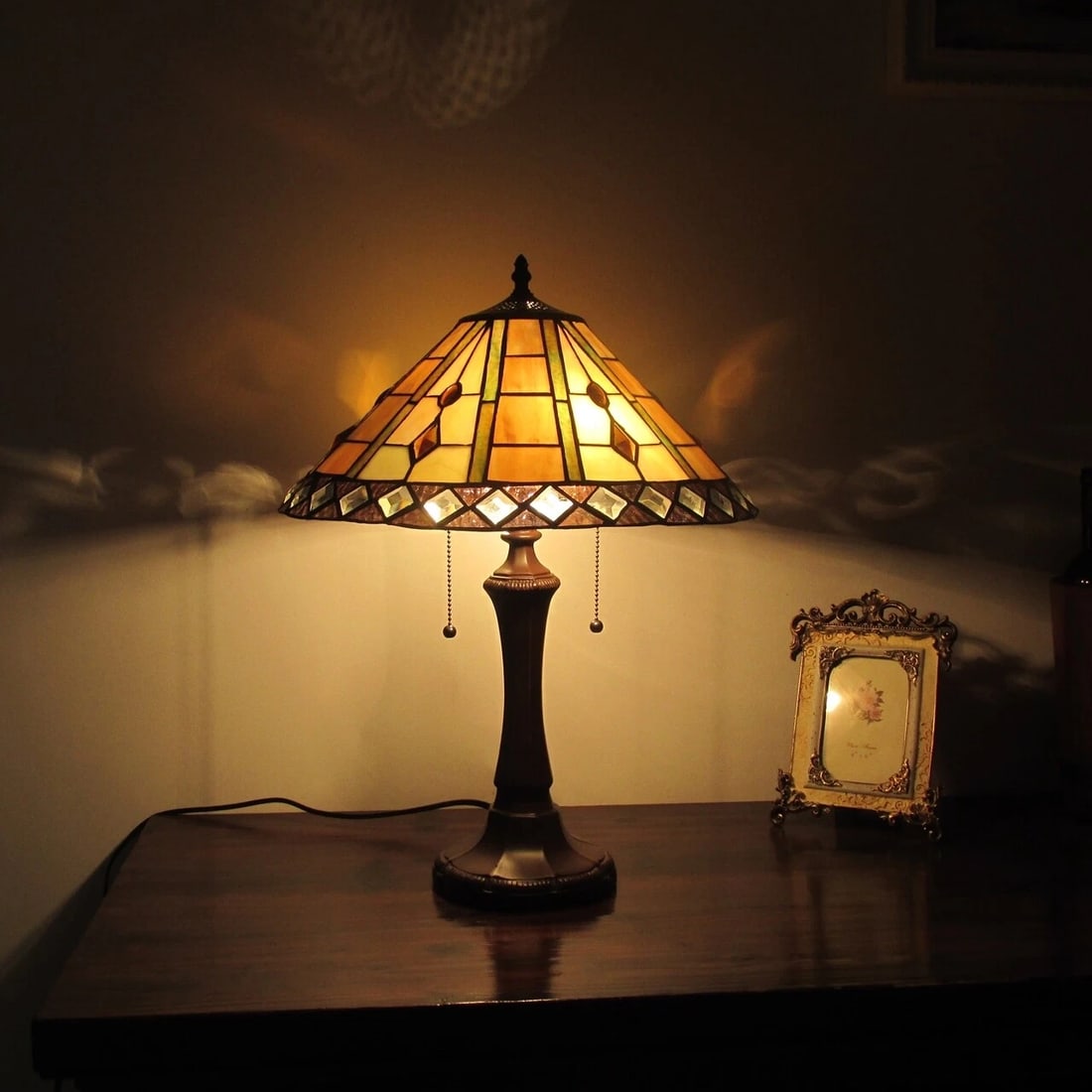 21.7" Stained Glass Table Lamp - 5