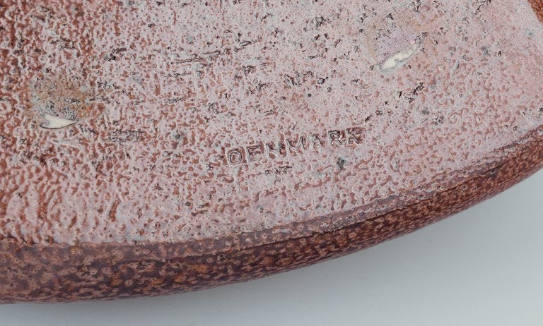 Nils Kähler for Kähler, ceramic bowl on four low feet. Square shape. Glaze in earthy - 9