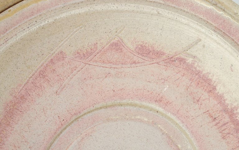 Nils Kähler for Kähler. Large ceramic bowl in modernist design. Uranium yellow glaze. - 7