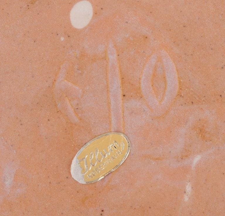 Einar Johansen, Danish ceramist. Unique ceramic bowl with a motif of leaping deer. Art Deco style. - 8