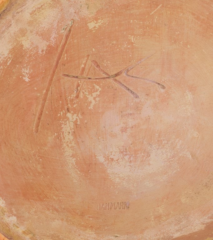 Kähler ceramic dish in uranium glaze. Spiral-shaped motif. - 6