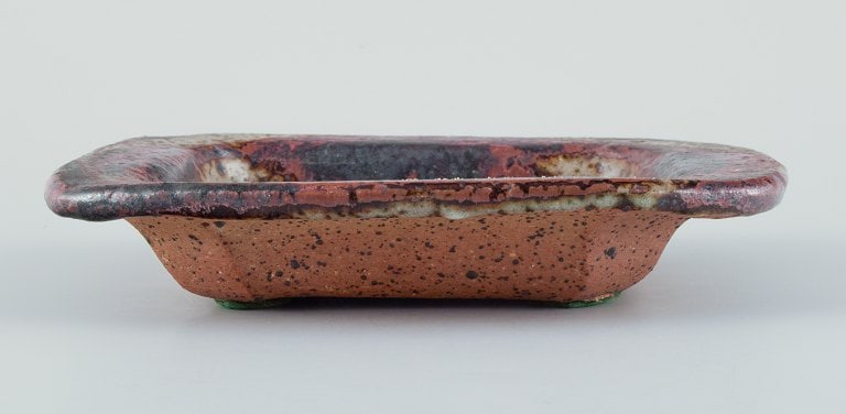 European studio ceramic artist. Unique ceramic bowl with brown glaze. - 5