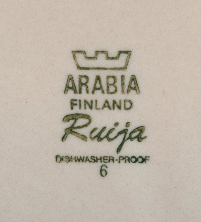 Raija Uosikkinen and Ulla Procopé for Arabia, Finland. A set of four "Ruija" dinner plates in - 4