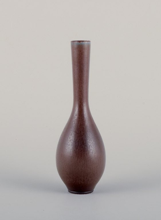 Berndt Friberg for Gustavsberg, Sweden. Unique Studiohand ceramic vase in brown tones. (1 of 7)