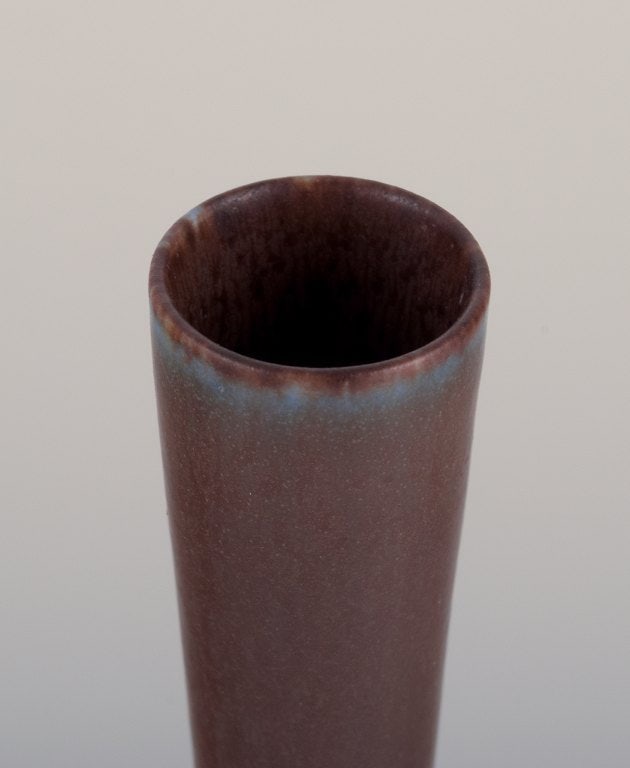 Berndt Friberg for Gustavsberg, Sweden. Unique Studiohand ceramic vase in brown tones. - 6