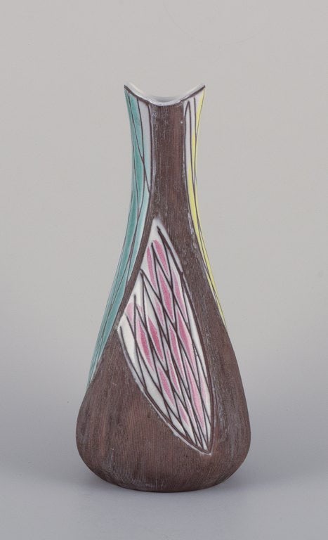 Mari Simmulson for Upsala Ekeby, Sweden. Ceramic vase with abstract motifs. (1 of 9)