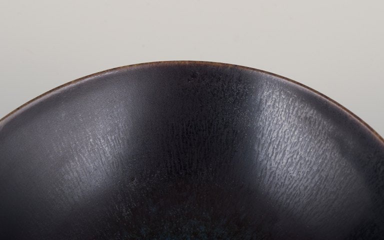 Berndt Friberg for Gustavsberg, Sweden. Unique Studiohand ceramic bowl with glaze in blue-green - 4