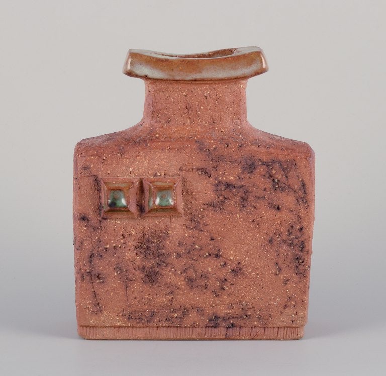 Curt Magnus Addin, own workshop, Swedish ceramic artist. Unique ceramic vase in a modernist style, - 3