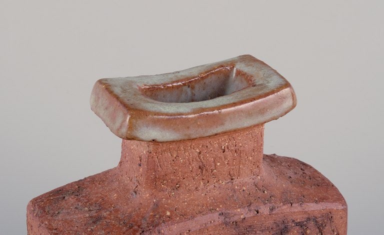 Curt Magnus Addin, own workshop, Swedish ceramic artist. Unique ceramic vase in a modernist style, - 4