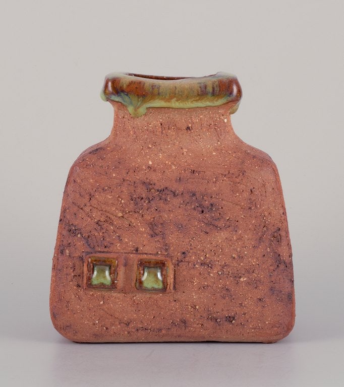 Curt Magnus Addin, own workshop, Swedish ceramic artist. Unique ceramic vase in a modernist style, - 3