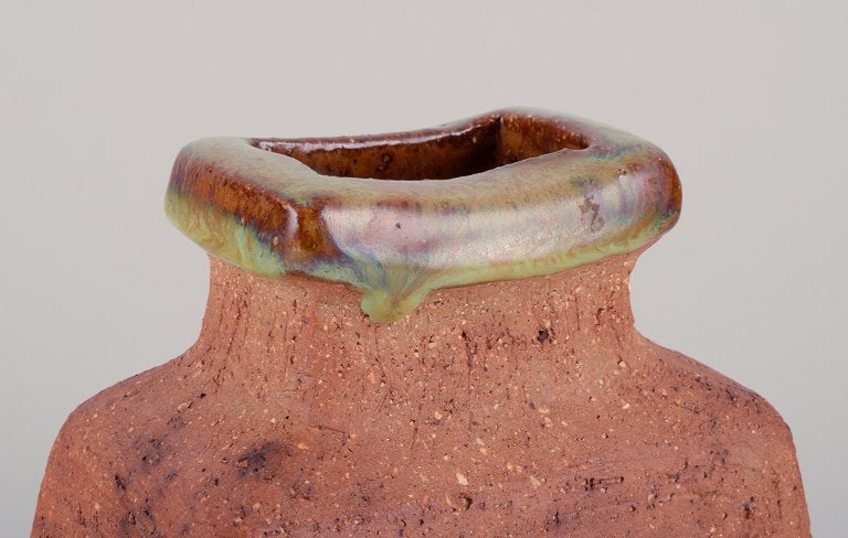 Curt Magnus Addin, own workshop, Swedish ceramic artist. Unique ceramic vase in a modernist style, - 5