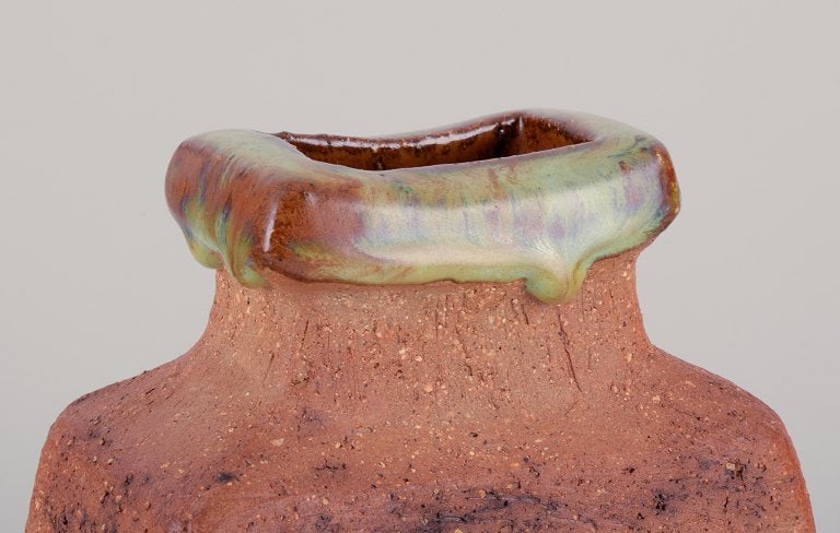 Curt Magnus Addin, own workshop, Swedish ceramic artist. Unique ceramic vase in a modernist style, - 6