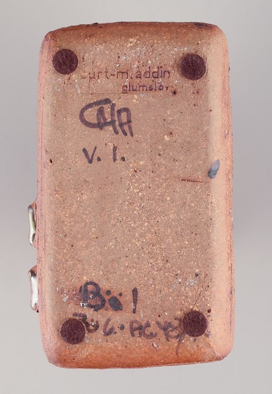 Curt Magnus Addin, own workshop, Swedish ceramic artist. Unique ceramic vase in a modernist style, - 7